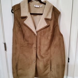 Faux suede and Shepa Vest 3X